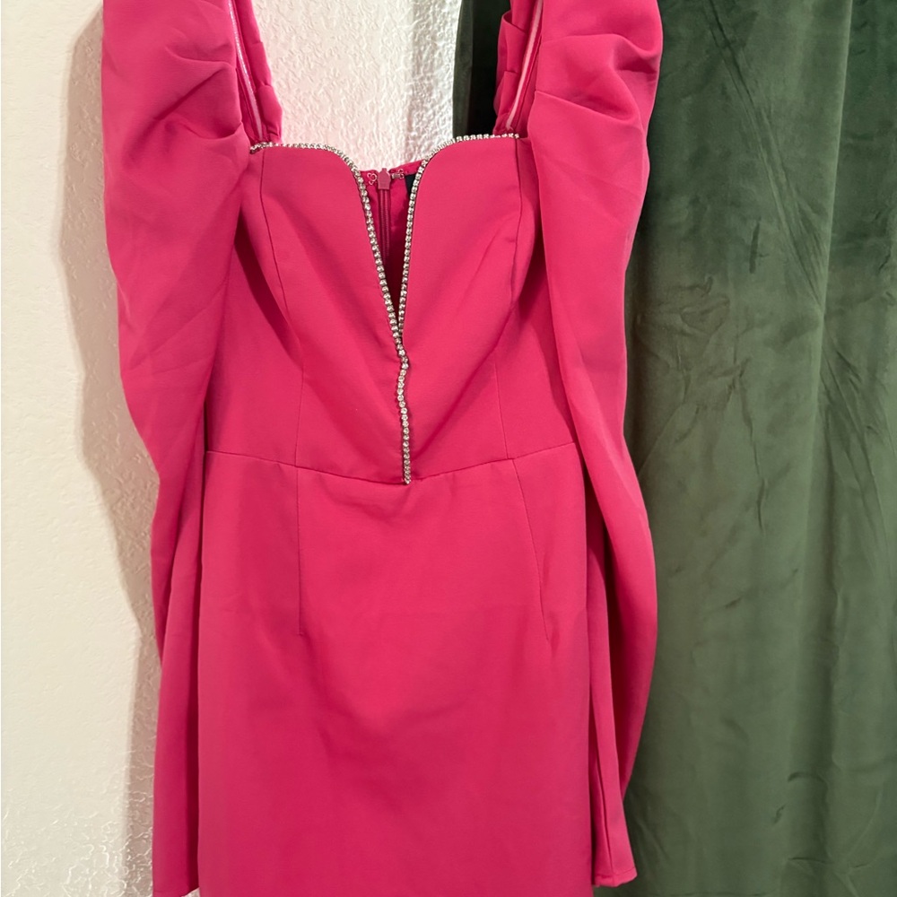 Pink rhinestone embellished dress
